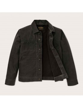 Veste Filson Short Lined Cruiser Beluga Vert foncé ouvert
