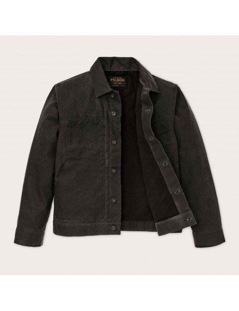 Veste Filson Short Lined Cruiser Beluga Vert foncé ouvert
