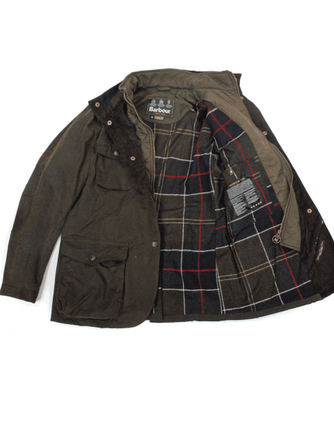 Veste Barbour Ogston waxée Olive ouvert
