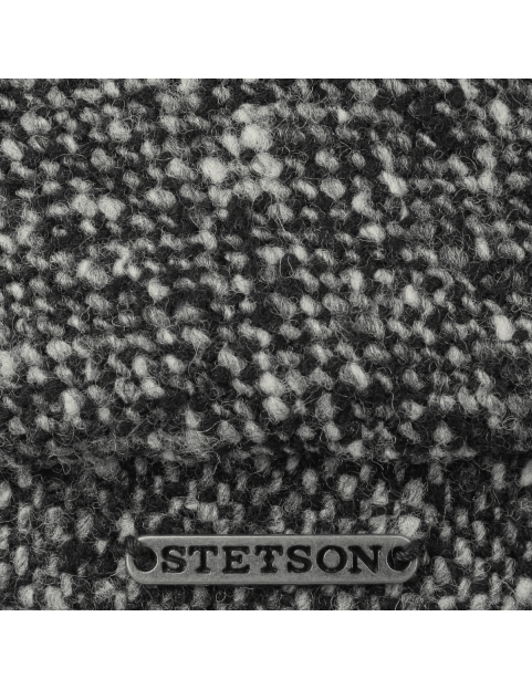 Casquette Stetson 6 pans en laine à motifs donegal 6640601-433 grise detail