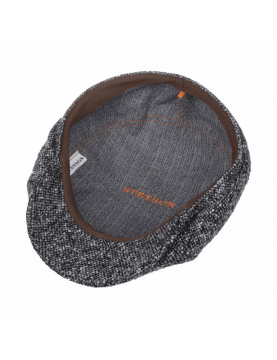 Casquette Stetson 6 pans en laine à motifs donegal 6640601-433 grise interieur