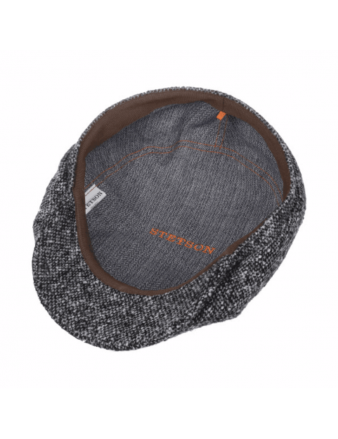 Casquette Stetson 6 pans en laine à motifs donegal 6640601-433 grise interieur