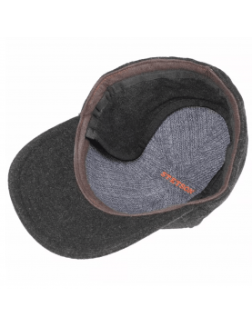 Casquette Stetson baseball en laine à oreilles anthracite interieur