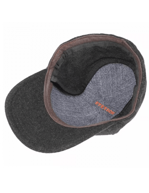 Casquette Stetson baseball en laine à oreilles anthracite interieur