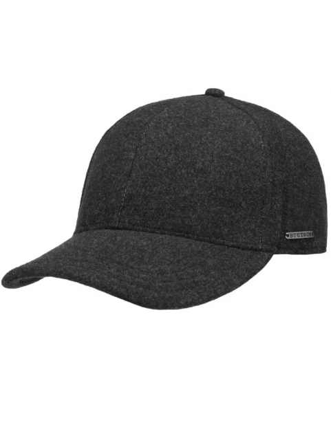 Casquette Stetson baseball en laine à oreilles anthracite oreilles rentrées