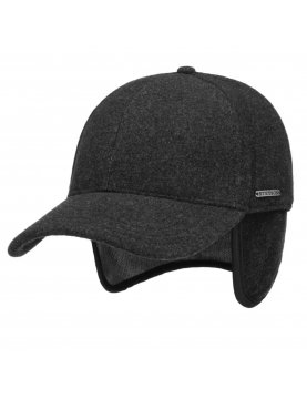 Casquette Stetson baseball en laine à oreilles anthracite
