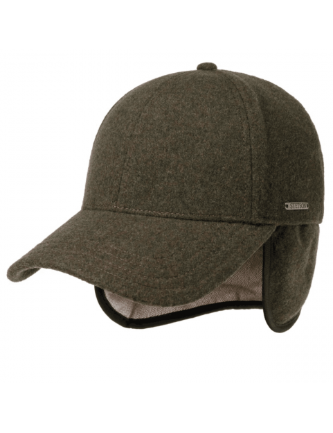 Casquette Stetson baseball en laine à oreilles déployées verte
