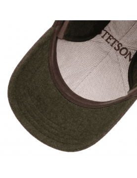 Casquette Stetson baseball en laine à oreilles verte interieur