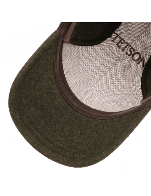 Casquette Stetson baseball en laine à oreilles verte interieur
