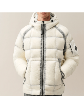 Doudoune C.P. Company D.D. Shell Hooded Down Jacket Gauze White Homme portée