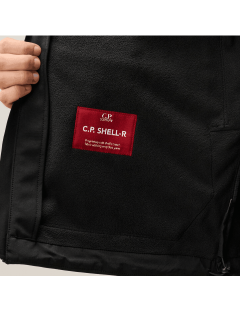Veste C.P. Shell-R Padded Hooded Lens Jacket Black logo