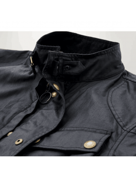 Veste Belstaff Fieldmaster Dark Navy en coton ciré col